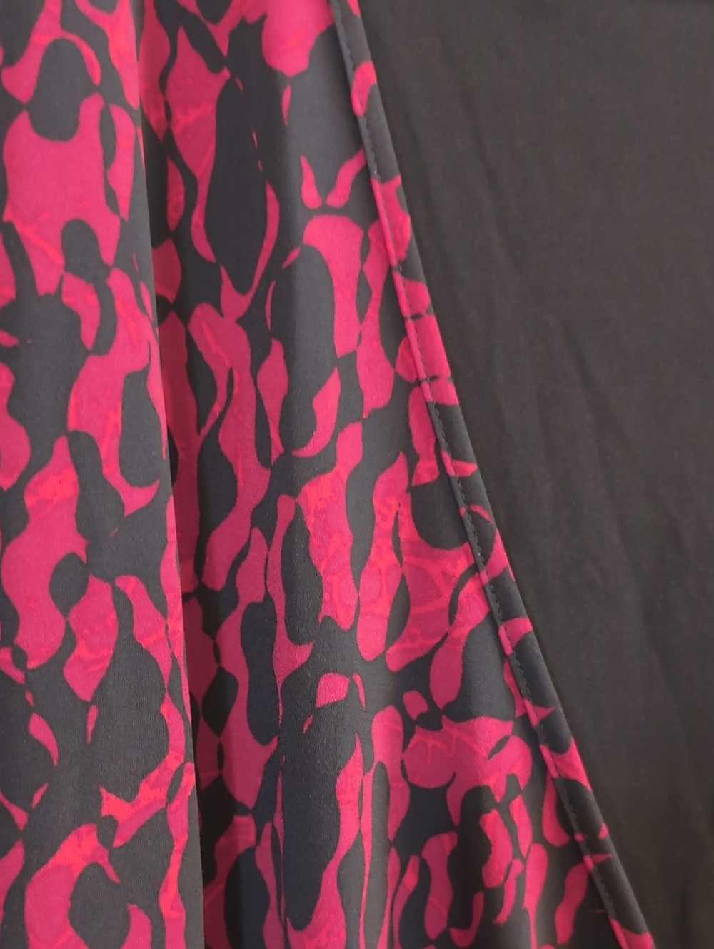 George Red and Black Abstract Print Blouse